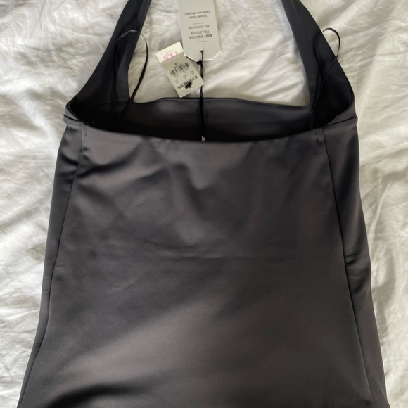 NWT EXPRESS XS Body Contour Double Layer Halter Neck Tank gray - Picture 4 of 13
